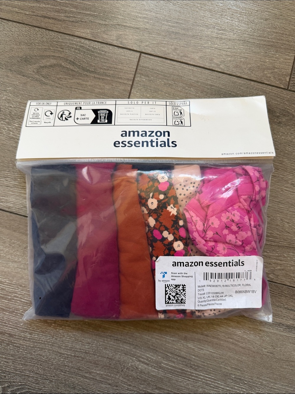 Amazon Essentials Women's 6-Pack Cotton Briefs - Multicolor Floral